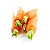 Several fresh carrots isolated on white background