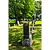 Tombstones at the old cemetery in Ontario, Canada