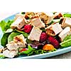 Healthy green salad with grilled chicken breast