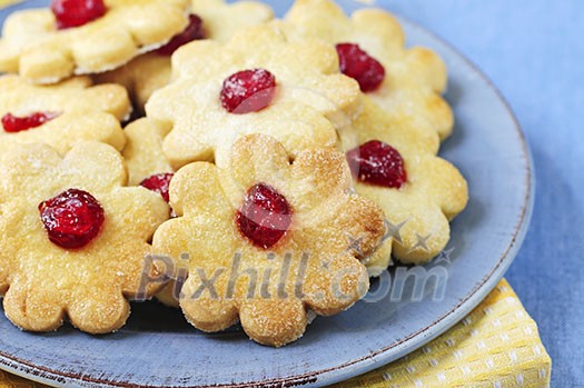Fresh shortbread cookies served on a plate Fresh shortbread cookies served on a plate