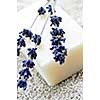 Bar of natural aromatherapy soap with dried lavender