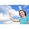 Young teenage girl holding a paper airplane