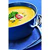 Pumpkin or squash soup in a bowl