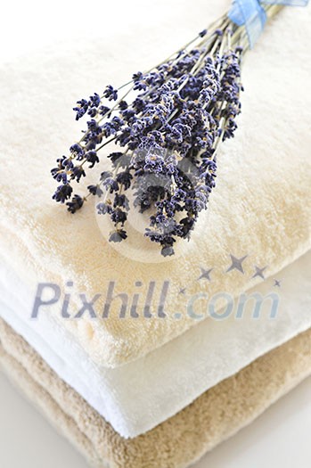 Stack of soft towels isolated on white background Stack of soft towels isolated on white background