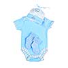 Blue infant boy clothing for baby shower isolated on white background