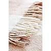 Soft and warm folded alpaca wool blanket with fringe