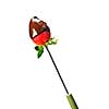 Strawberry dipped in delicious chocolate on fondue skewer