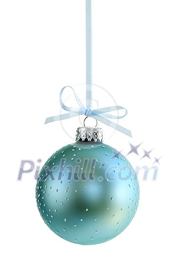 Speckled Christmas decoration hanging isolated on white Speckled Christmas decoration hanging isolated on white