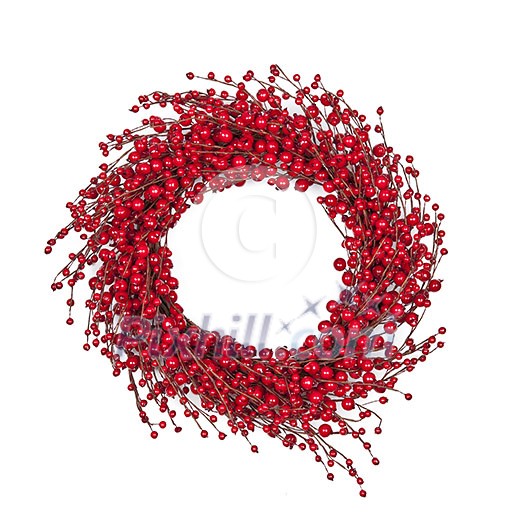 Christmas wreath of red berries isolated on white Christmas wreath of red berries isolated on white