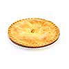 Whole apple pie isolated on white background