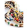 Wood and seashell bead necklaces close up