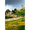 Walls and towers of Kalemegdan fortress in Belgrade Serbia