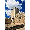 Walls and towers of Kalemegdan fortress in Belgrade Serbia