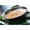 Natural body care green tea scrub closeup