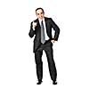 Happy businessman in a suit having an idea isolated on white background