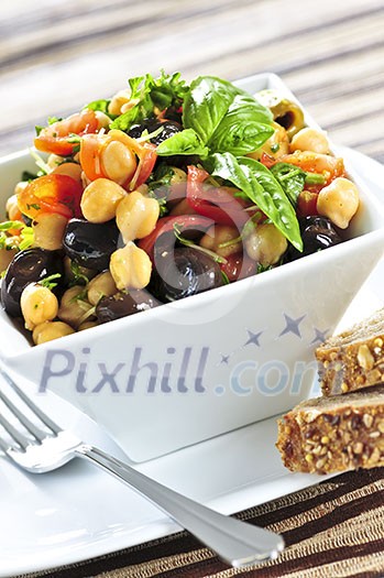 Vegetarian meal of chickpea or garbanzo beans salad Vegetarian meal of chickpea or garbanzo beans salad