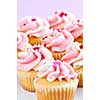 Lots of tasty cupcakes with icing and sprinkles