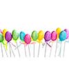 Cute Easter toy eggs isolated on white background