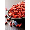Full bowl of red dried goji berries