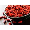Full bowl of red dried goji berries