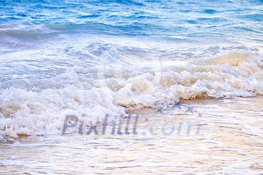 Tropical Caribbean sea waves breaking on the shore Tropical Caribbean sea waves breaking on the shore
