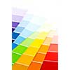 Paint  sample cards of many shades and colors