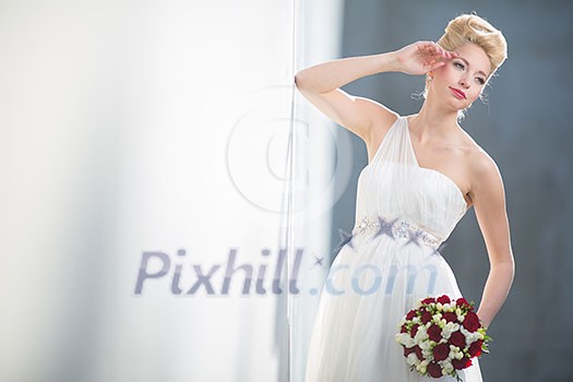 Gorgeous bride on her wedding day (color toned image; shallow DOF) Gorgeous bride on her wedding day (color toned image; shallow DOF)