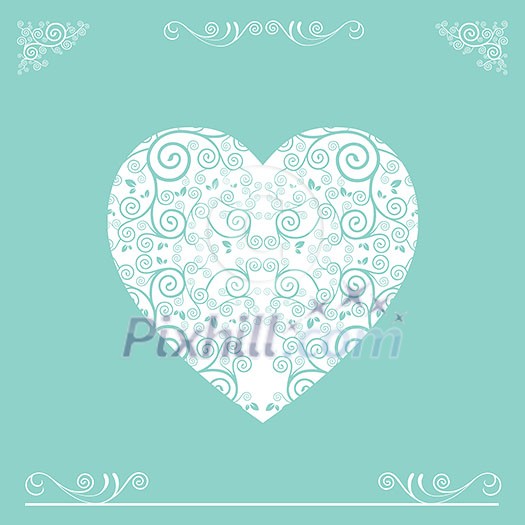 vector white heart vintage card design vector white heart vintage card design