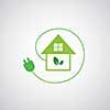 green home power efficiency vector icon  