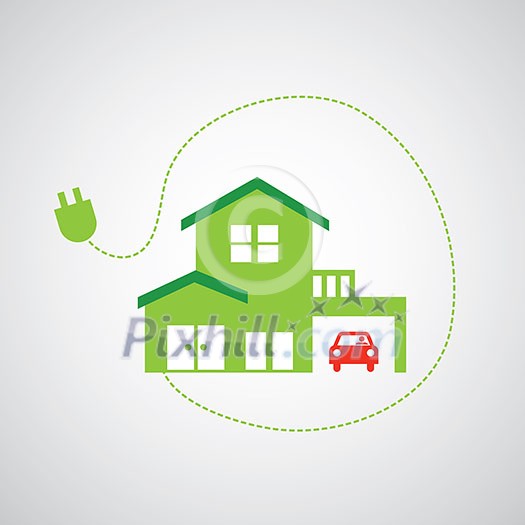green home power efficiency vector icon green home power efficiency vector icon