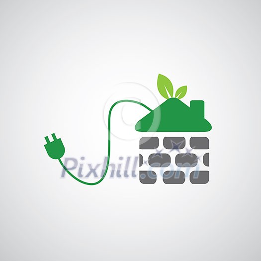 green home power efficiency vector icon  