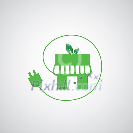 green home power efficiency vector icon green home power efficiency vector icon