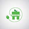 green home power efficiency vector icon  