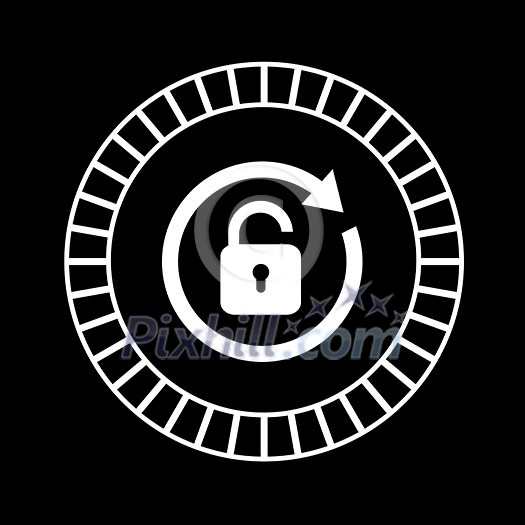 vector lock symbol on black background vector lock symbol on black background