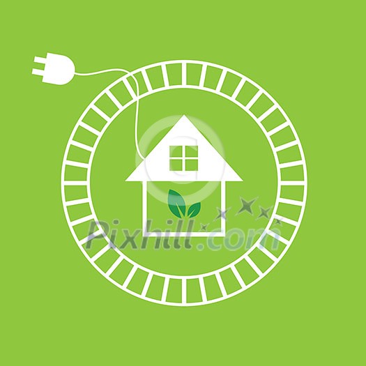 green home power efficiency vector icon green home power efficiency vector icon
