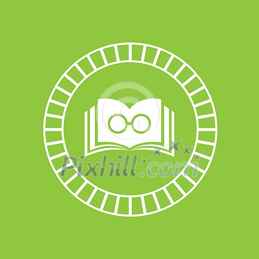 vector book symbol on green background vector book symbol on green background
