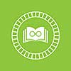 vector book symbol on green background 