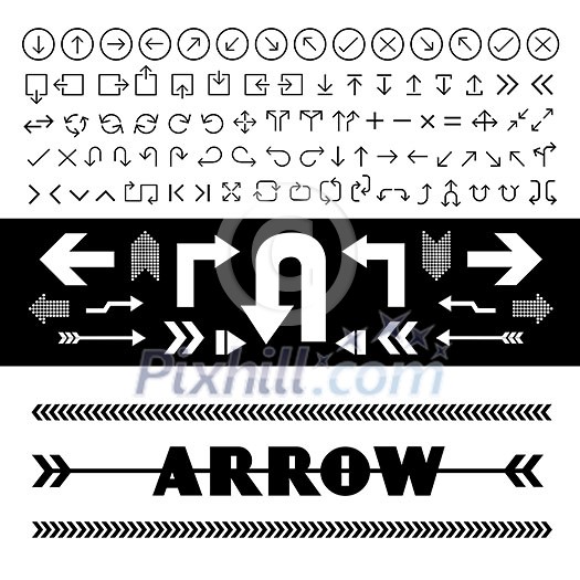 thin line arrow icons set thin line arrow icons set