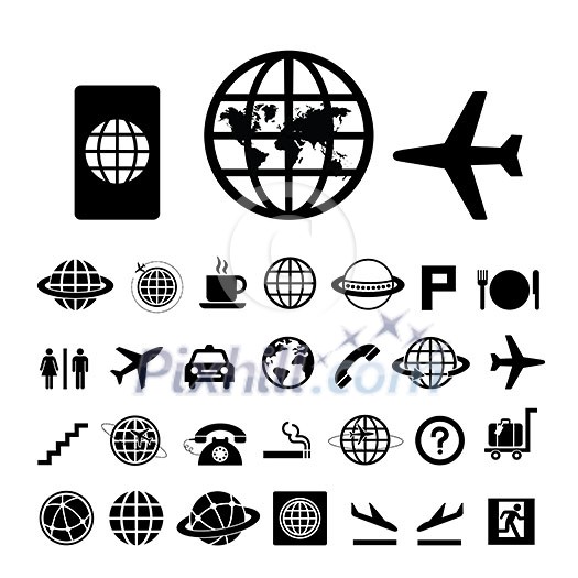 vector basic icon set for airport vector basic icon set for airport
