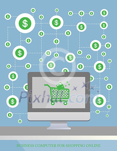 vector shopping online computer for business vector shopping online computer for business