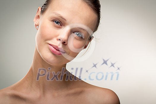 Beauty portrait of a beautiful female model (color toned image) Beauty portrait of a beautiful female model (color toned image)