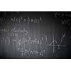 Blackboard with math lesson written on it