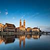 Zurich, Switzerland - view with Grossmunster church