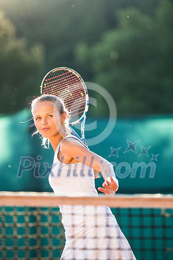 Portrait of a pretty young tennis player Portrait of a pretty young tennis player