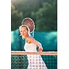 Portrait of a pretty young tennis player