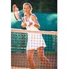 Portrait of a pretty young tennis player