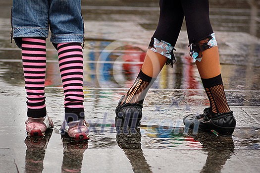 emo shoes standing under the rain emo shoes standing under the rain