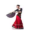 young woman dancing flamenco isolated on white