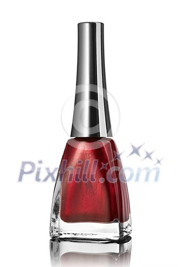 red nail polish bottle isolated on white red nail polish bottle isolated on white