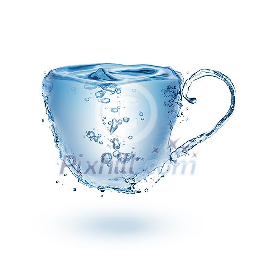 Cup made of water isolated on white background Cup made of water isolated on white background
